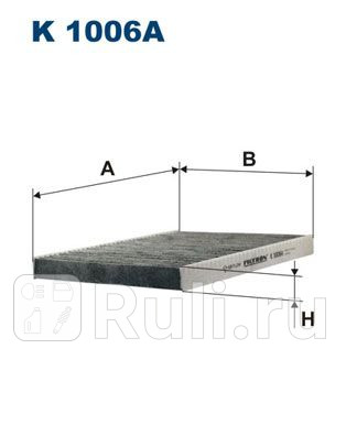 Фильтр салонный для Volkswagen Golf 4 1997-2006 FILTRON K 1006A 1260₽