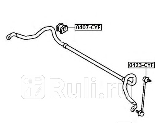 Втулка стабилизатора перед правлев ASVA 0407CYF 0₽