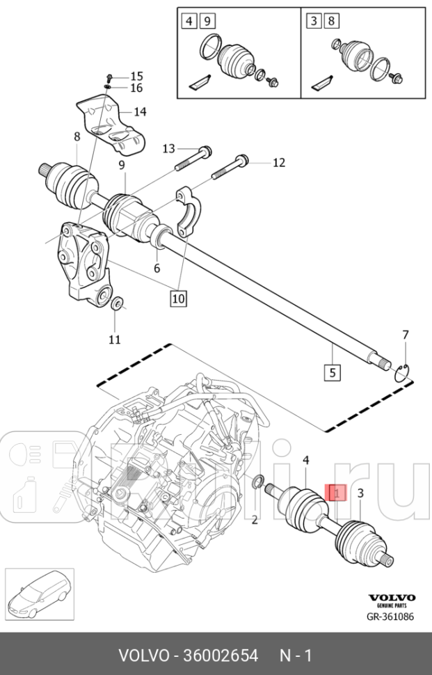 ПОЛУОСЬ VOLVO 36002654 0₽