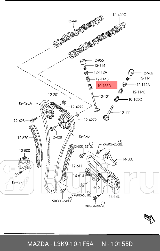 Колпачок маслосъемный mazda 3 6 cx-7 MAZDA L3K9101F5A 770₽