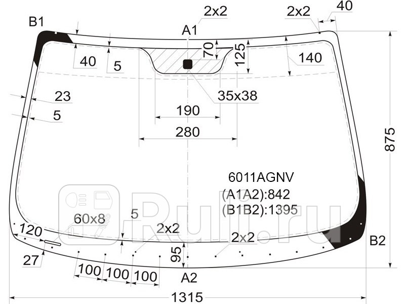 Лобовое стекло для Nissan March K12 2002-2010 FUYAO 6011AGNV 5940₽
