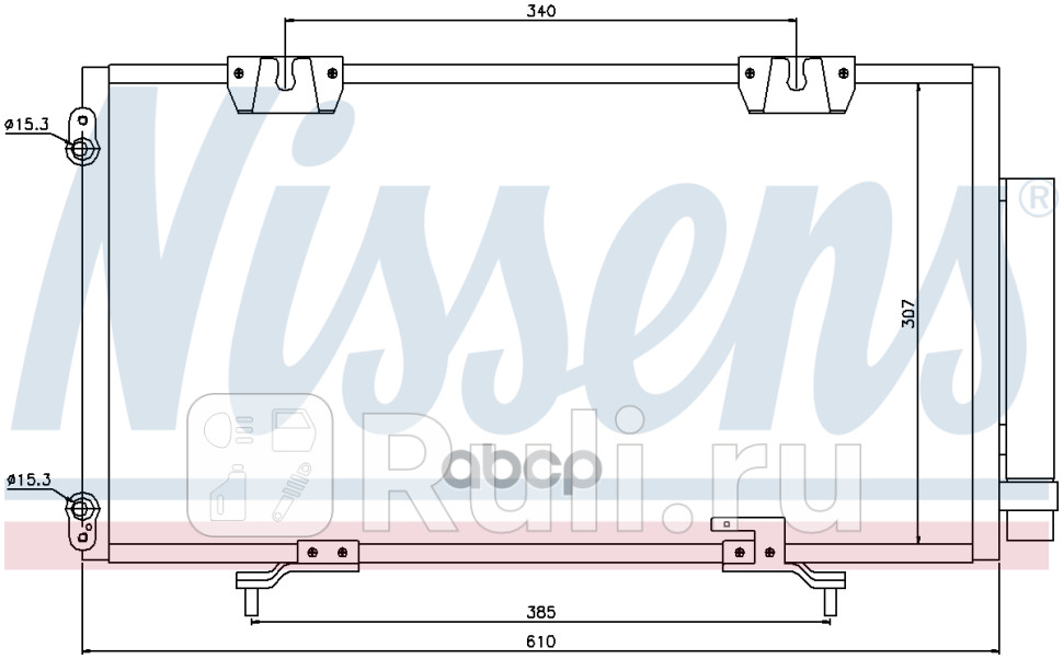 Радиатор кондиционера с осушителем TOYOTA AVENSIS LHD 00- NISSENS 94833 0₽