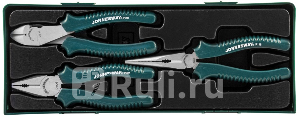 Набор инструментов 3 пр плоскогубцы 180 мм бокорезы 180 мм длинногрубцы 200 мм JONNESWAY P0803SP 7940₽