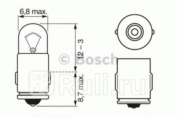 Лампа 12v 2w pure light картон 10 шт BOSCH 1 987 302 224 0₽