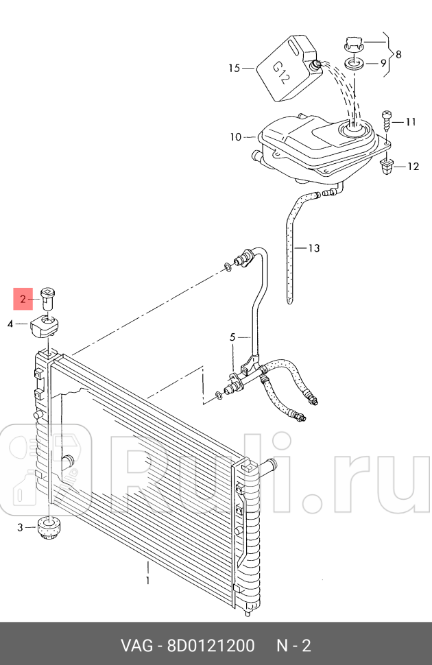 Фиксатор радиатора AUDI VAG 8D0121200 440₽