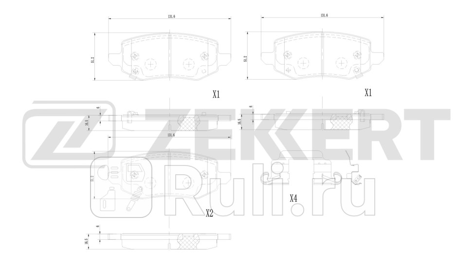 Колодки торм диск задн great wall poer 21- tank 300 21- 500 22- Zekkert bs-1423 0₽