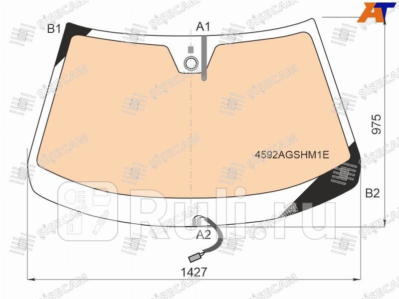 Лобовое стекло для Lada Vesta 2020-2021 SISECAM 4592AGSHM1E 17160₽