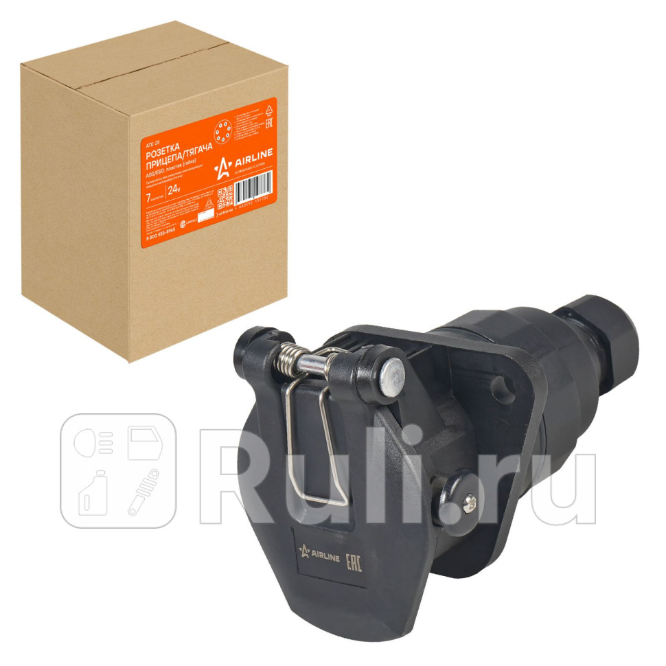 Розетка прицепатягача 24В ABSEBS 7 контактов пластик гайка AIRLINE ATE35 1340₽