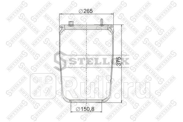 Пневмоподушка без стак без отбойн 3шпM10 1отв-штM16 смещ28 Н1отвD1508 DAF STELLOX 90-08360-SX 3740₽