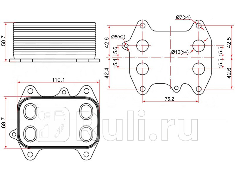 Радиатор масляный для Audi A1 8X рестайлинг 2014-2018 SAT ST-03L117021C 780₽
