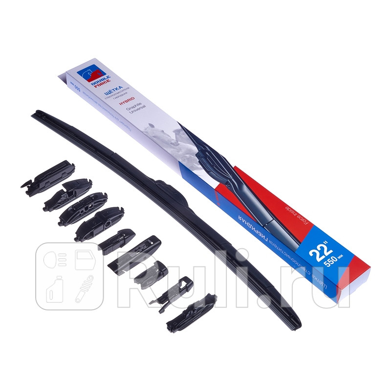 Щетка стеклоочистителя гибридная 550 мм 22 550 мм 22 DOUBLE FORCE DFHY22 660₽