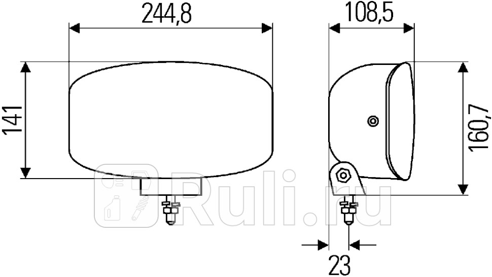 Фара дальнего света led 2448x141 h7 daf scania man Hella 1FE 008 773-081 0₽