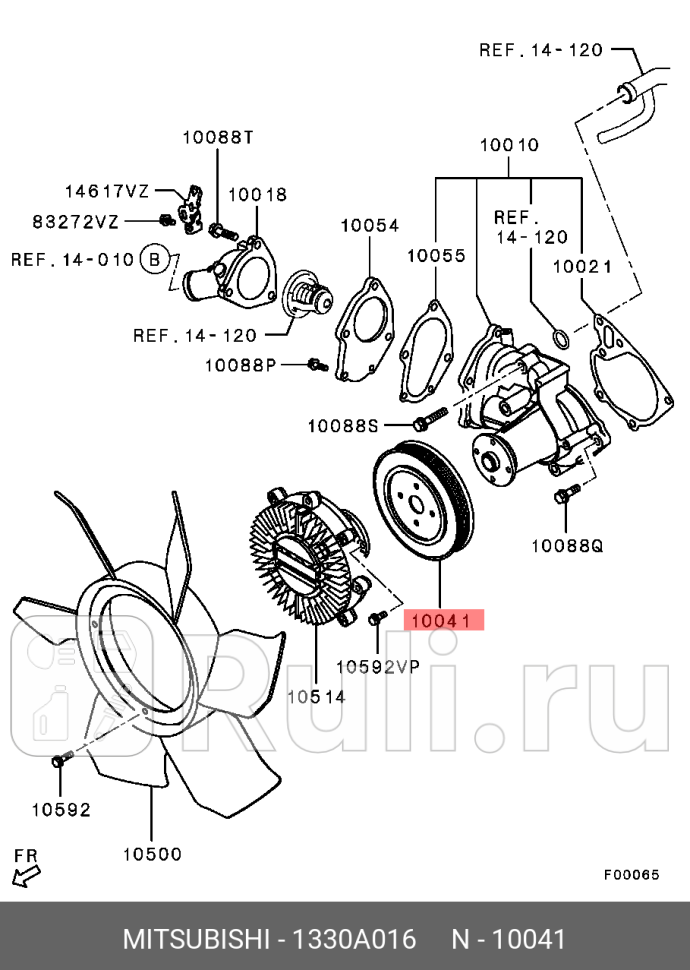 Шкив помпы MITSUBISHI 1330A016 10130₽