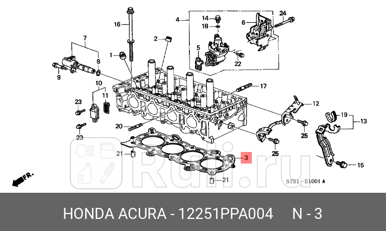 Прокладка гбц cr-v 2005-2006 HONDA 12251-PPA-004 0₽