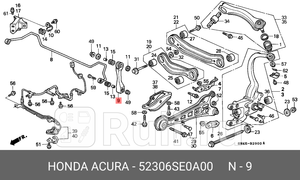Тяга стабилизатора HONDA 52306-SE0-A00 0₽