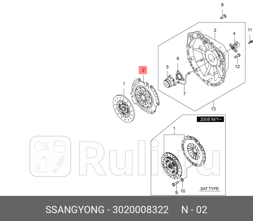 КОРЗИНА СЦЕПЛЕНИЯ В СБОРЕ  SSANG YONG 3020008322