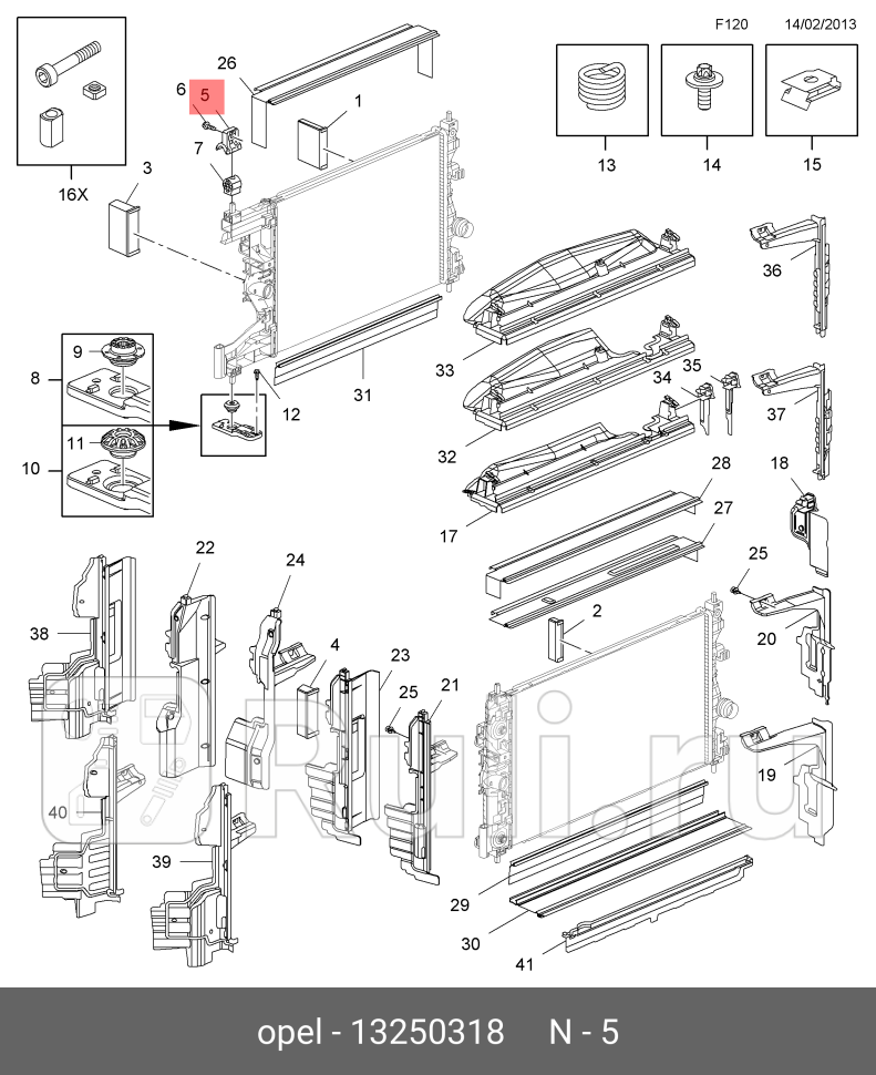 Крепление радиатора GENERAL MOTORS 13250318 420₽