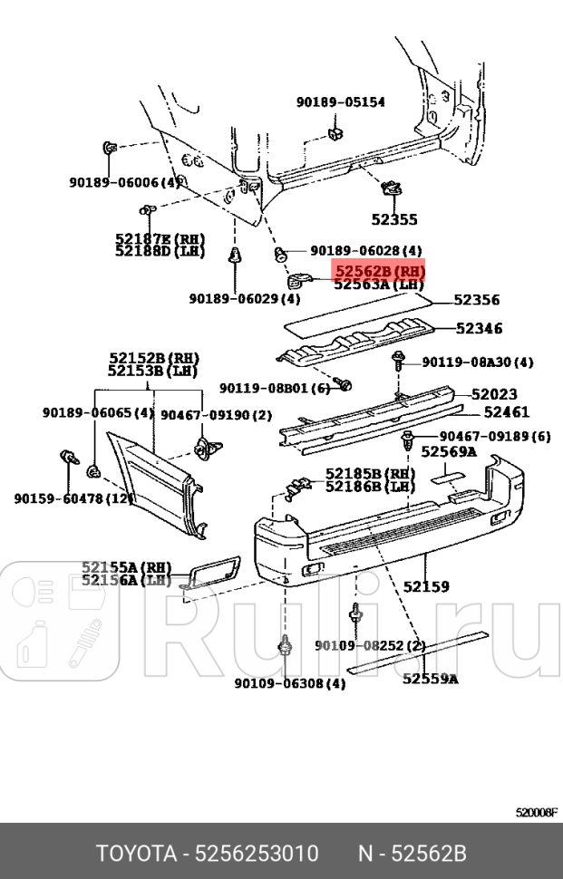 Усилитель задбампеp TOYOTA-LEXUS 5256253010 4040₽