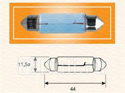Лампа 24v 10w sv85-8 l44mm min10 MAGNETI MARELLI 009462200000 90₽