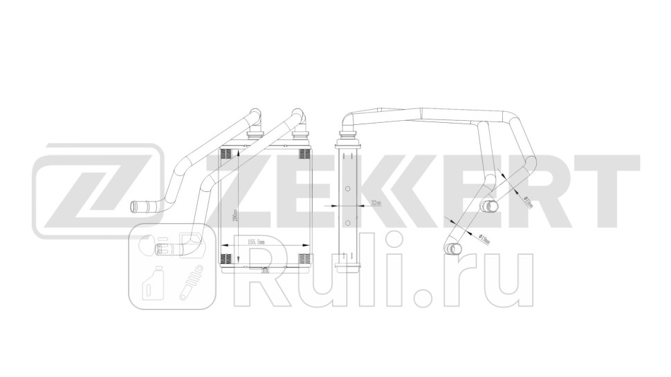 Радиатор отопителя Nissan X-Trail T30 01- Zekkert mk-5165 6170₽
