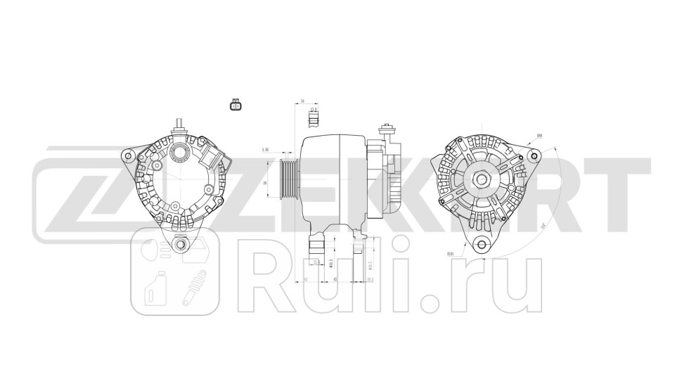 Генератор Hyundai Tucson 04- Coupe II 01- Trajet 04- Kia Sportage II 04- Zekkert ge-1024 11450₽