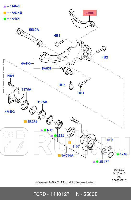 Рычаг задней подвески верхний focus ii FORD 1448127 0₽