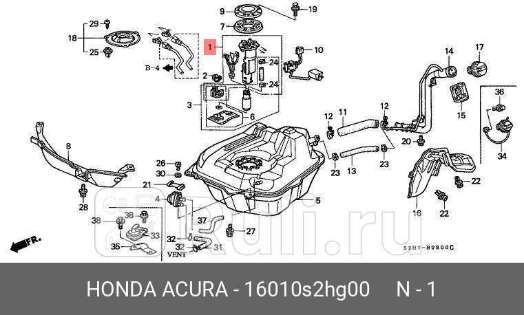 Фильтр топливный HONDA 16010S2HG00 0₽