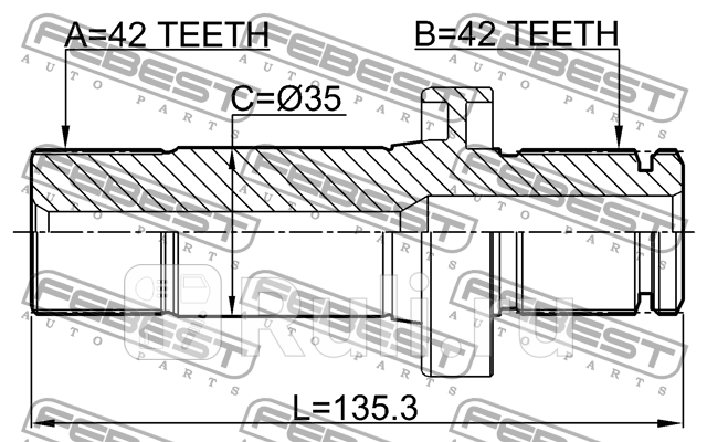 Полуось перед прав FEBEST 2312TRT5LH 4840₽