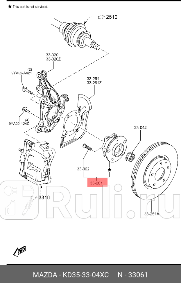 Ступица колеса перед лев MAZDA KD353304XC 15670₽