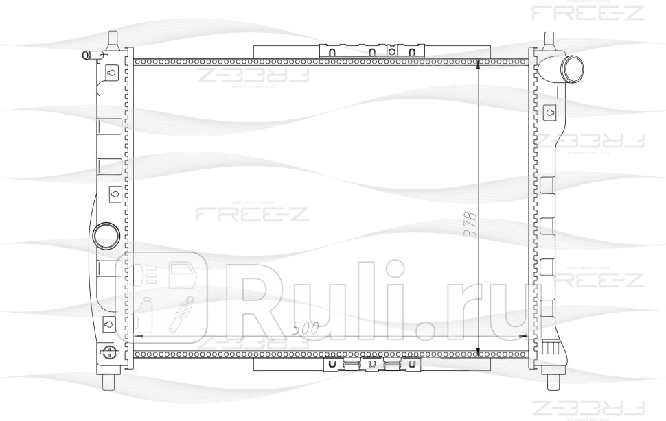 Радиатор охлаждения DAEWOO Lanos Nubira 97- FREE-Z KK0133 4380₽