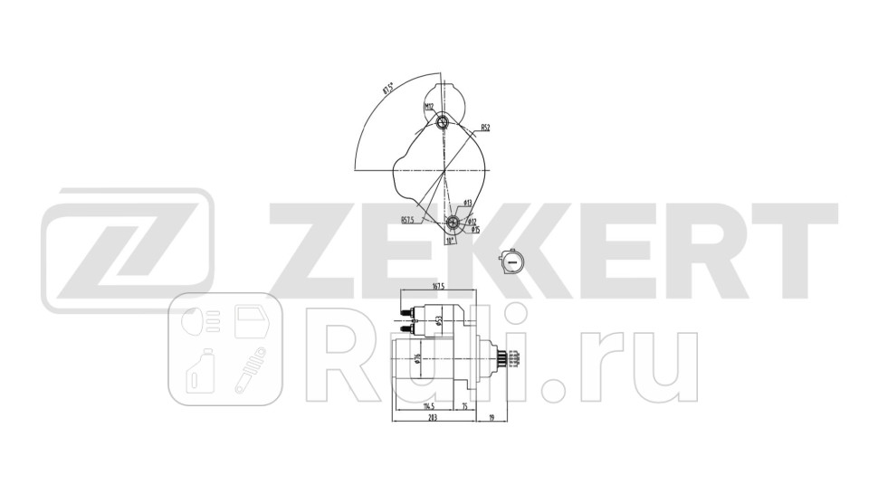 Стартер VW Amarok 10- Crafter 11- Zekkert an-1107 10770₽