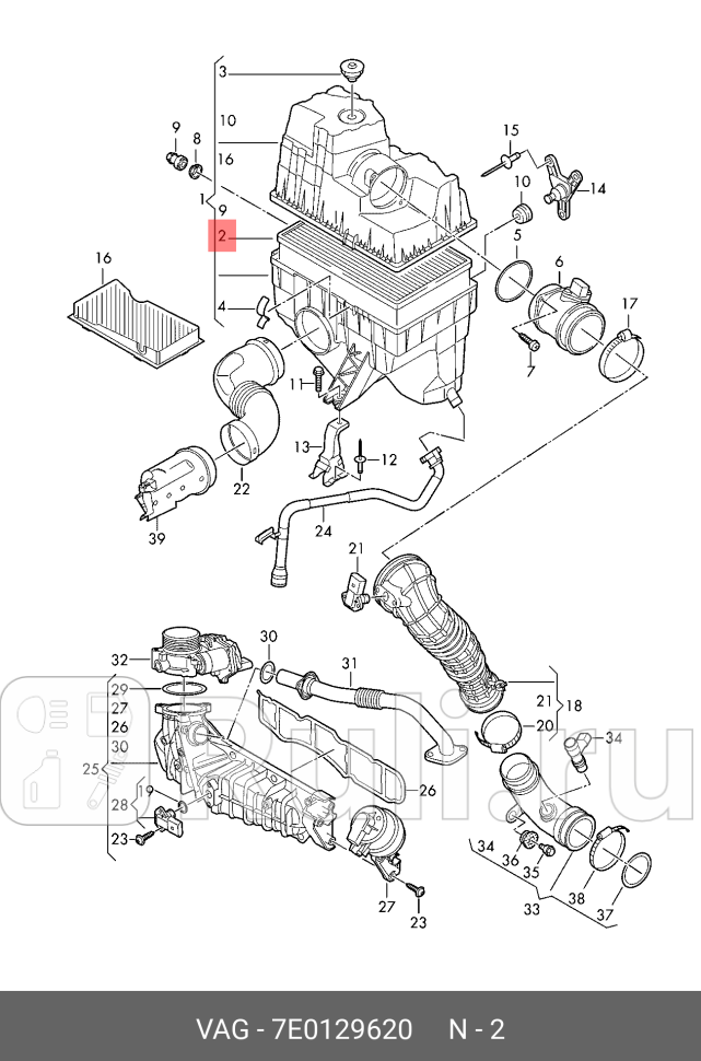 Фильтр воздушный org VAG 7E0129620 0₽