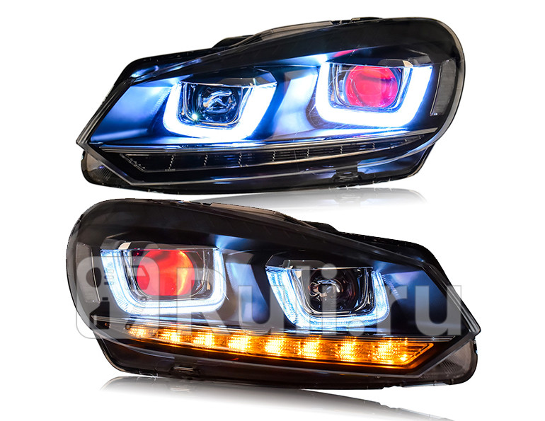 Тюнинг-фары (комплект) для Volkswagen Golf 6 (2008-2012) VLAND CS-HL-000252