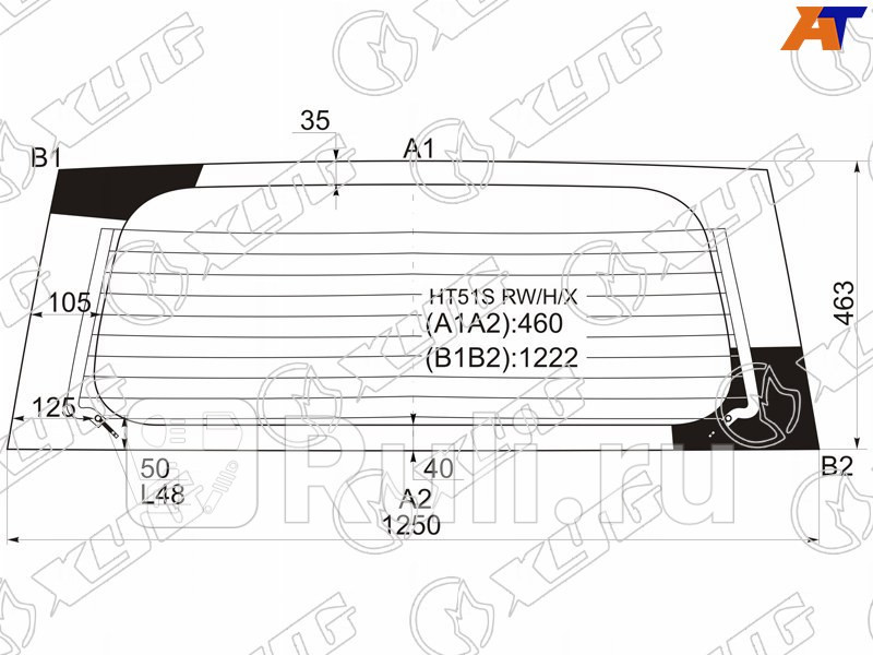Стекло заднее для Suzuki Ignis 2003-2008 XYG HT51S RWHX 10880₽