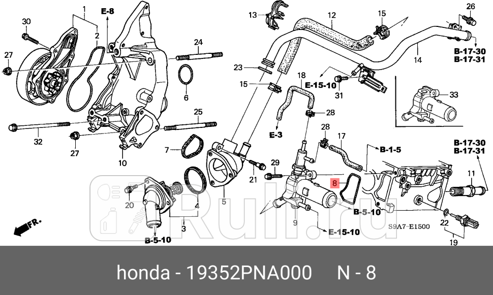 Прокладка приемной трубы HONDA 19352-PNA-000 0₽