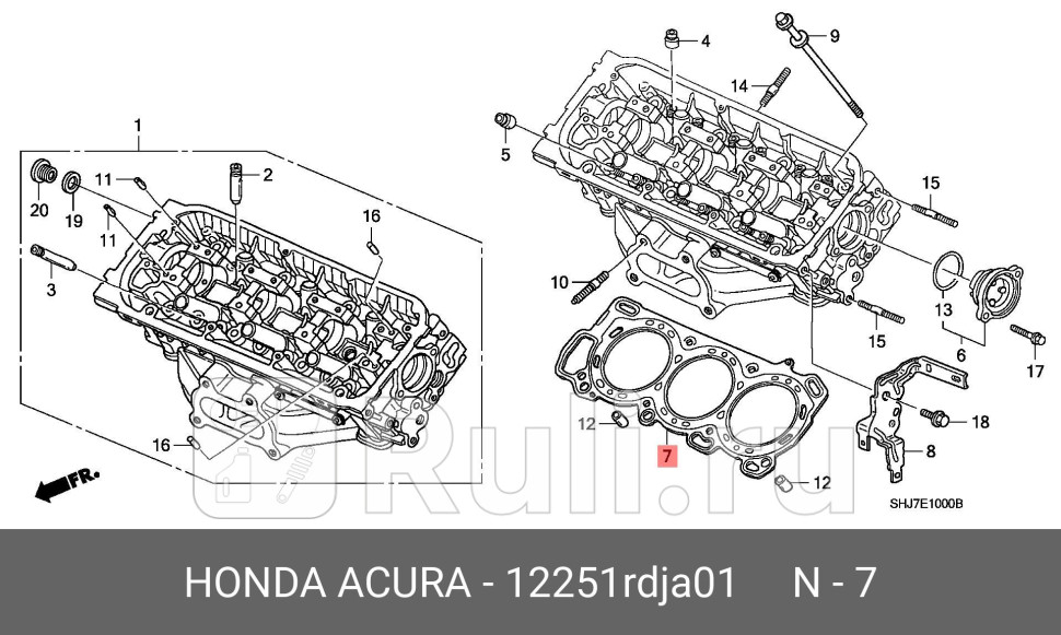 Прокладка гбц honda 35l odyssey 2005 - 2010 HONDA 12251-RDJ-A01 7190₽