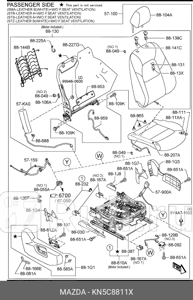 Подогреватель сиденья MAZDA KN5C8811X 0₽