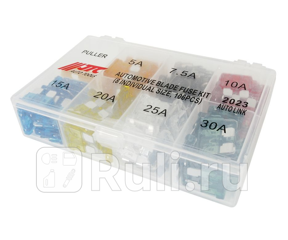 Набор предохранителей плоских 5-30А 106шт в боксе JTC 1 JTC JTC2023 0₽