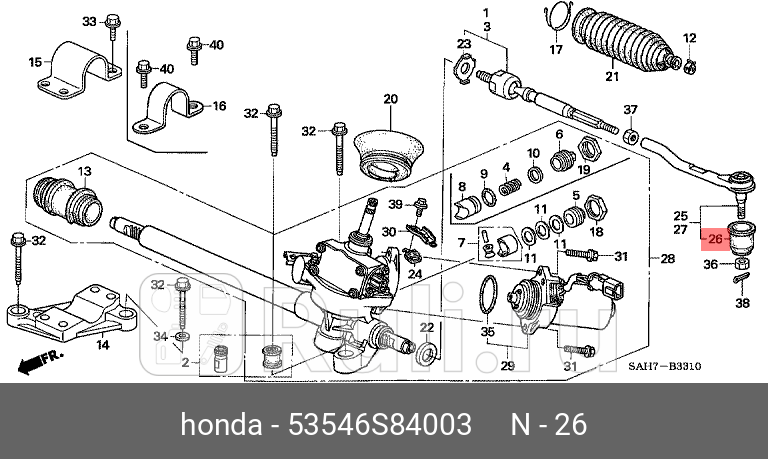 Пыльник рулевого наконечника HONDA 53546S84003 0₽