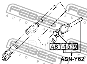Вал карданный рулевой нижний Nissan Patrol Y62 10 FEBEST ASN-Y62 6760₽