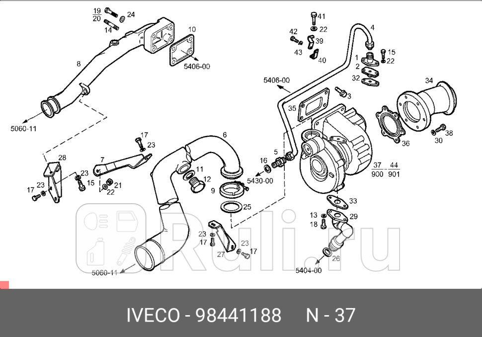 турбокомпрессор TBP409Iveco 806045600060906200628072007280 IVECO 98441188 0₽