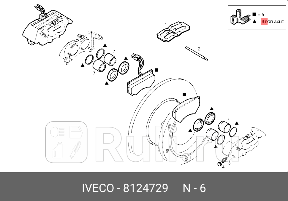 Ремкомплект суппорта IVECO Daily резинки IVECO 8124729 4680₽