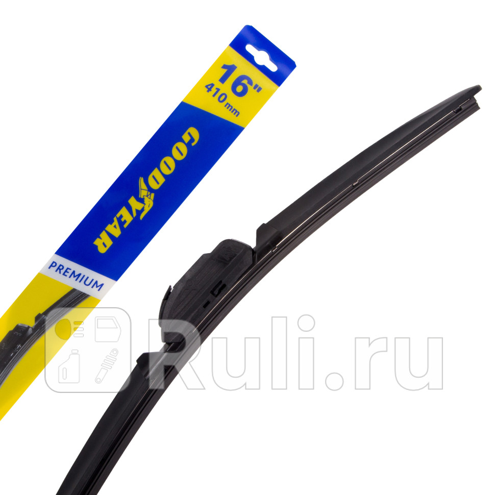 Щетка стеклоочистителя бескаркасная GoodYear 16410 мм Premium всесезонная 8 переходников GoodYear GY000436 1190₽