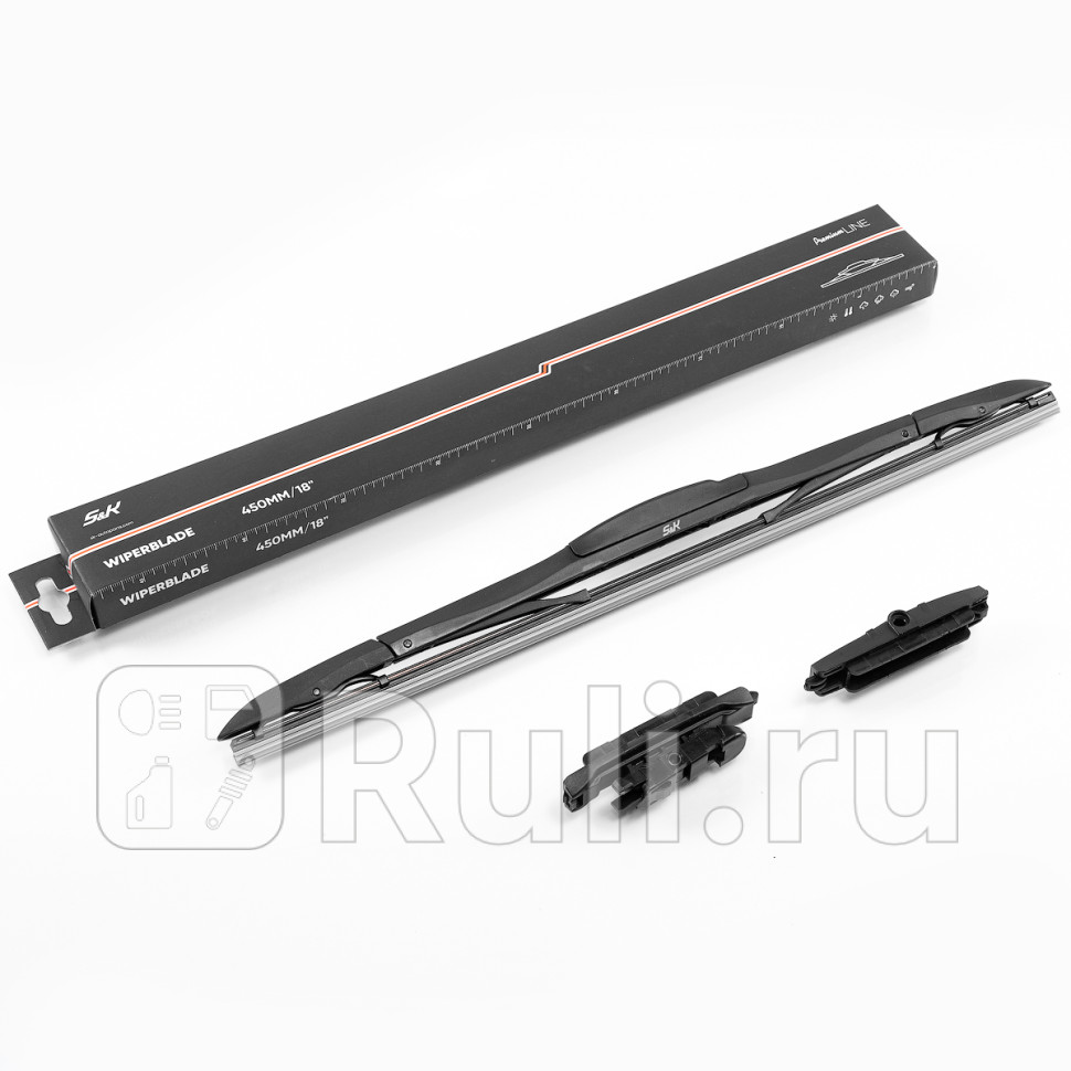 Щетка стеклоочистителя гибридная 18 450 мм 4 адаптера S K SK-1320031-01PL 620₽