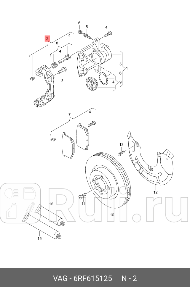 СКОБА СУППОРТА ТОРМОЗНОГО VAG 6RF615125 11930₽