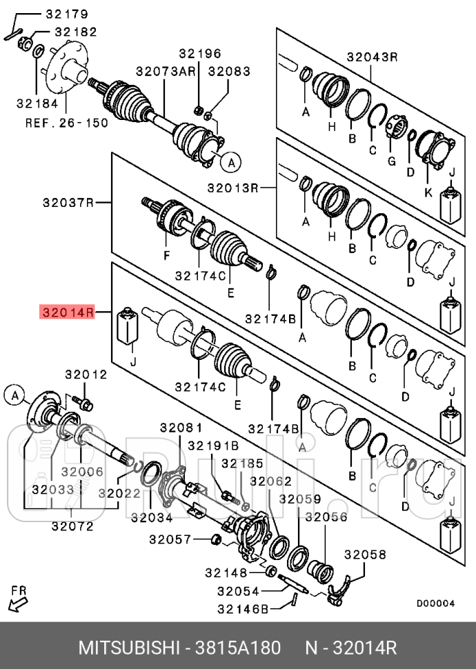Пыльник шруса перед лев MITSUBISHI 3815A180 0₽