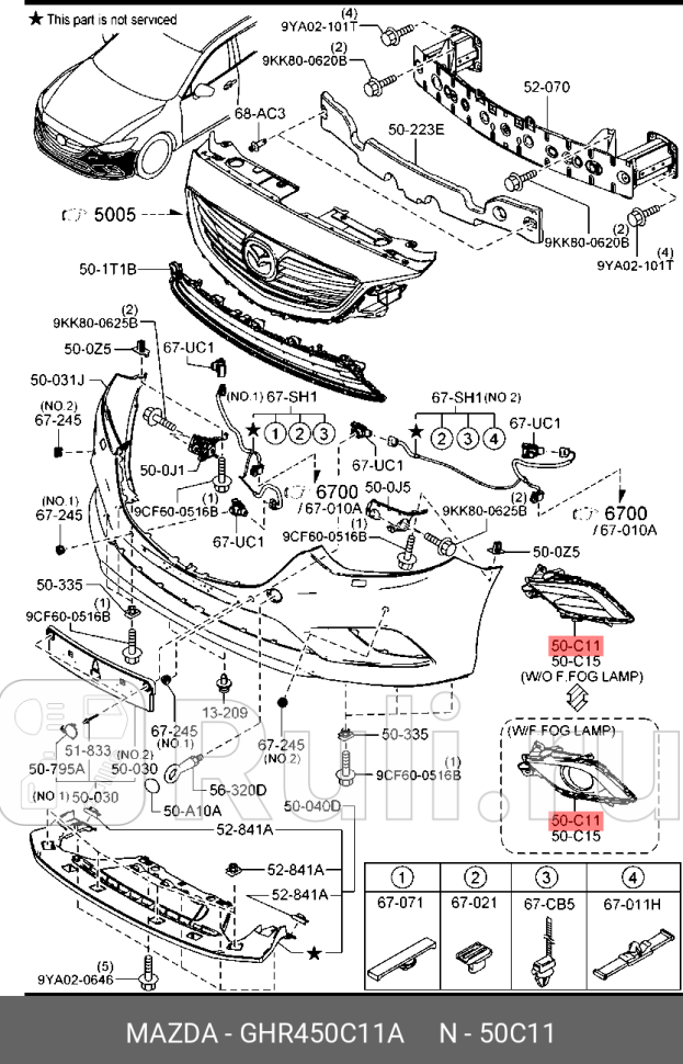Окантовка правой пpотивотуманной фаpы mzd6 MAZDA GHR450C11A 4740₽
