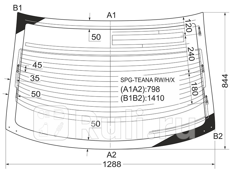 Стекло заднее для Nissan Teana J31 2003-2008 SAT SPG-TEANA RWHX 10660₽