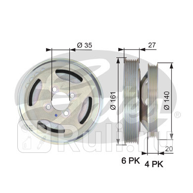 Шкив GATES TVD1075 10810₽