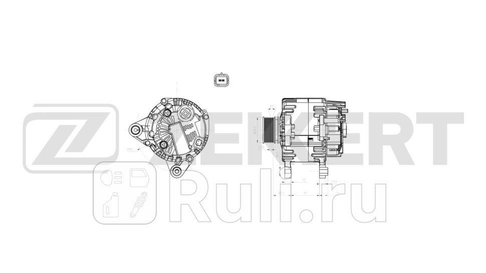 Генератор Renault Logan I II 05- Duster 10- Dokker 12- Sandero 09- Zekkert ge-1030 11300₽